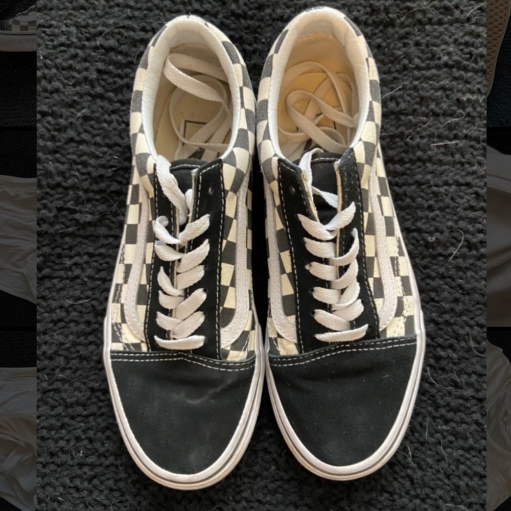 Checker print vans low tops
